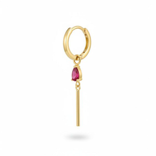 חישוק תליון נינה מזהב 14 קראט ואבני חן