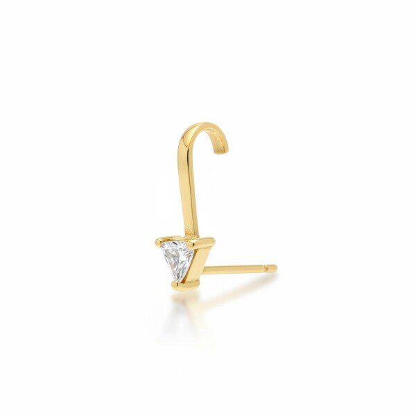 Rain triangle earring in 14-karat gold with diamond