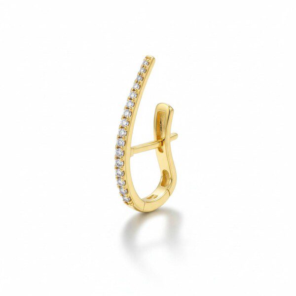 עגיל ליה משובץ יהלומים עשוי זהב 14 קראט