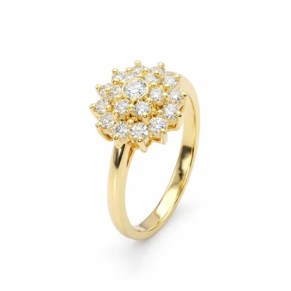 טבעת עדי עשויה זהב 14 קראט בשיבוץ יהלומים