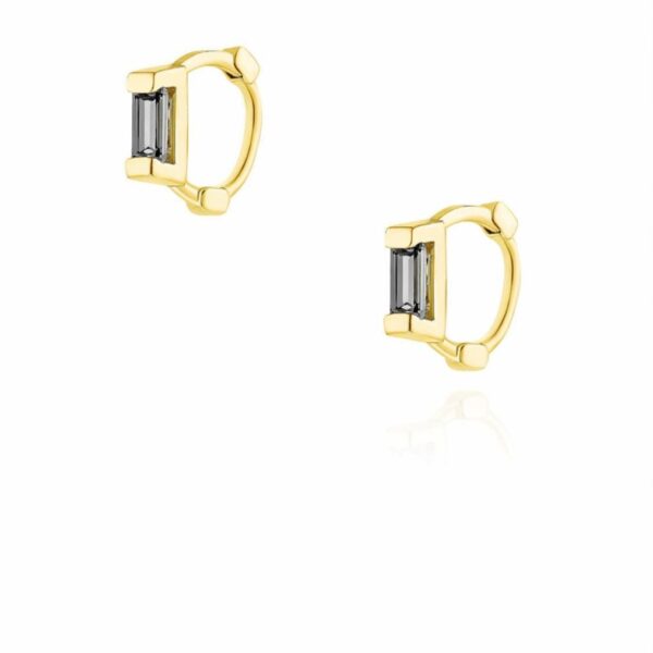 Baguette Hoop, 14K Gold and Diamond (העתק)