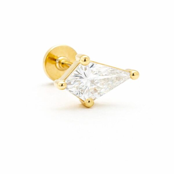 Kate Earring, 14K Gold with Diamond Setting