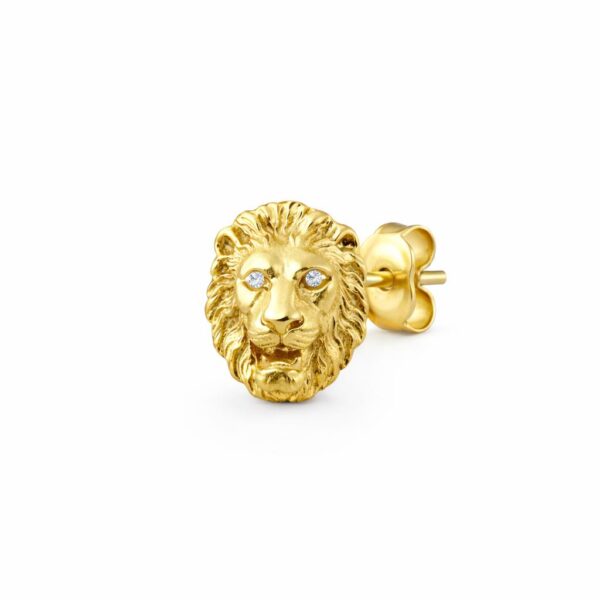 Lion Earring, 14K Gold