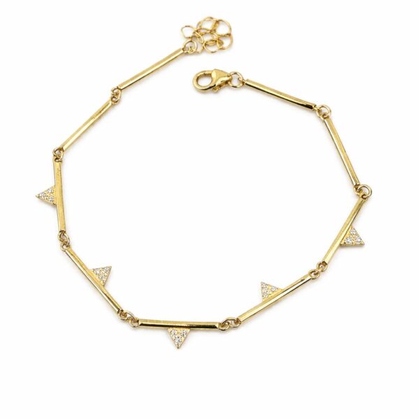 צמיד מיכל מזהב 14 קראט ויהלומים