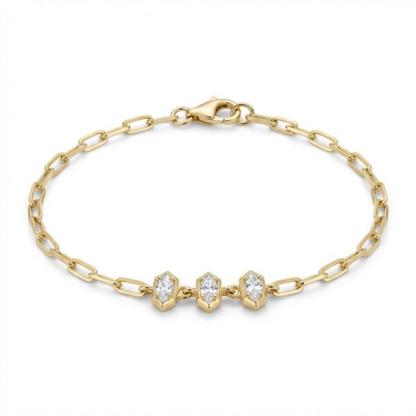 צמיד מאיה מזהב 14 קראט ויהלומים