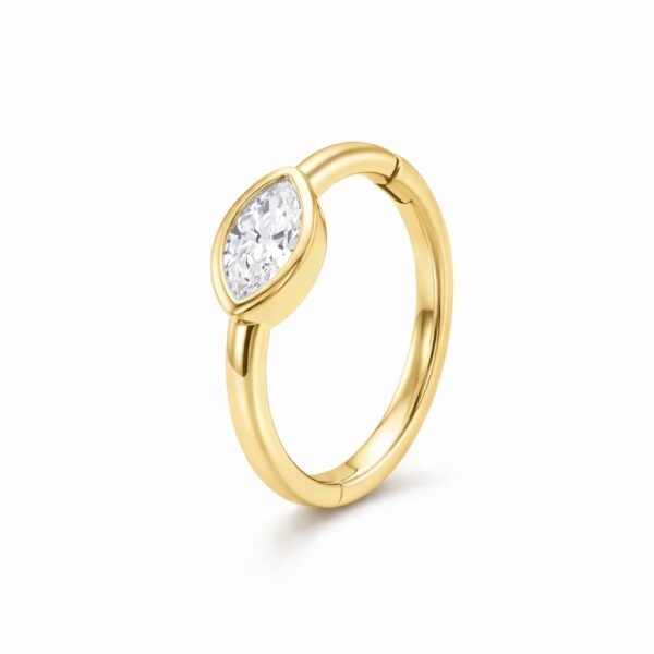 חישוק קונץ מרקיזה מזהב ויהלום