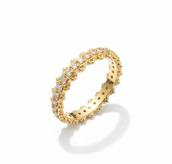 טבעת כתר מזהב 14 קראט ויהלומים