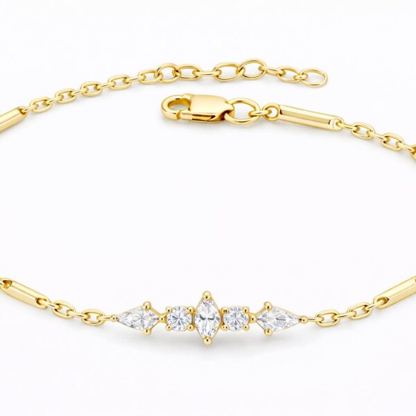 צמיד עדן מזהב 14 קראט ויהלומים