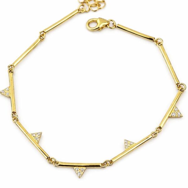 צמיד מיכל מזהב 14 קראט ויהלומים