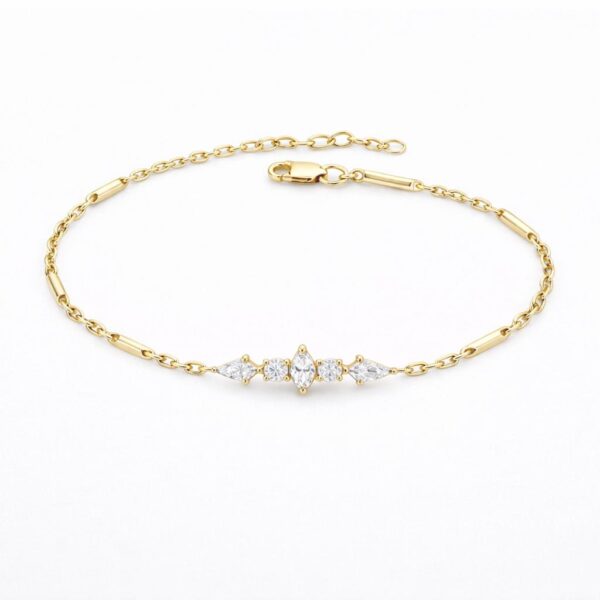 צמיד עדן מזהב 14 קראט ויהלומים