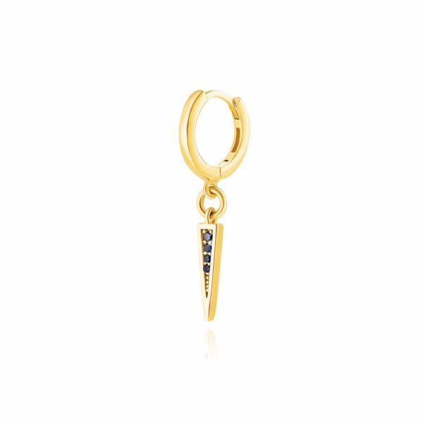 Kim Hoop with Pendant, 14K Gold and Black Diamonds